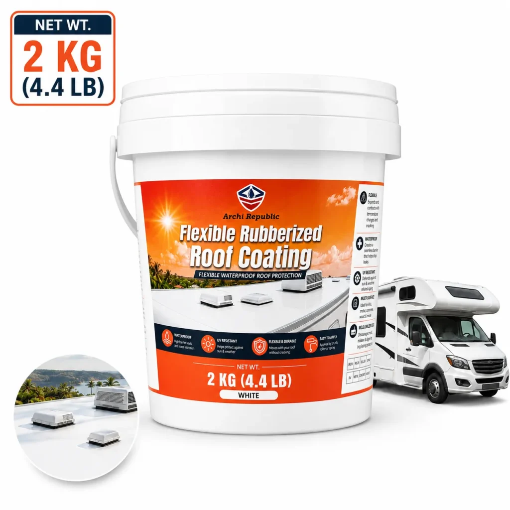 Flexible gummierte Beschichtung für Dach und Wohnmobil – Produktansicht