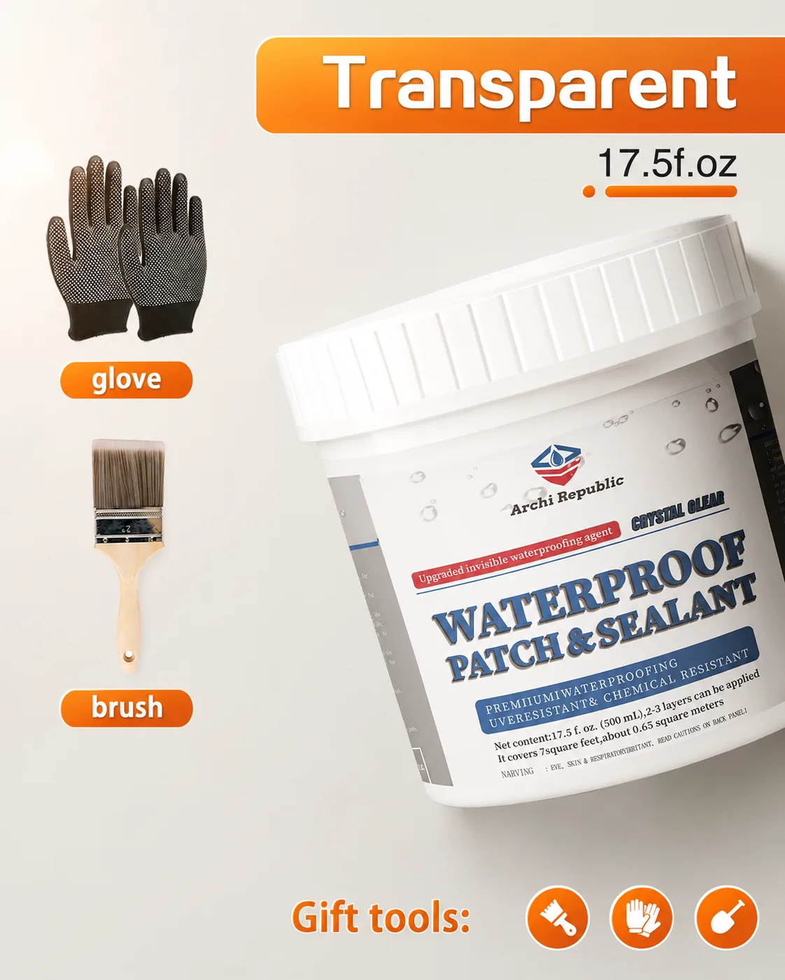 Klarer Dichtstoff für Reparatur und Abdichtung – Produktansicht